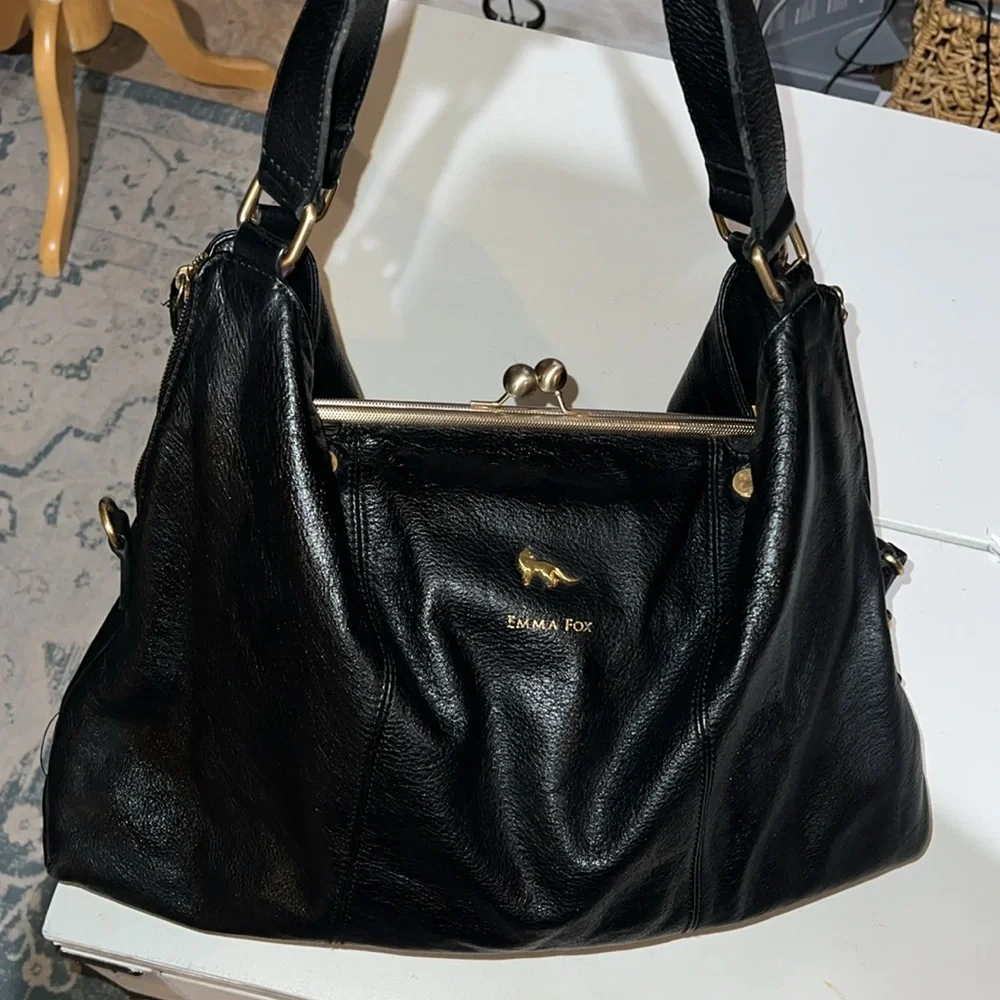 Emma Fox kiss lock satchel 17 x 12 - Picture 11 of 14